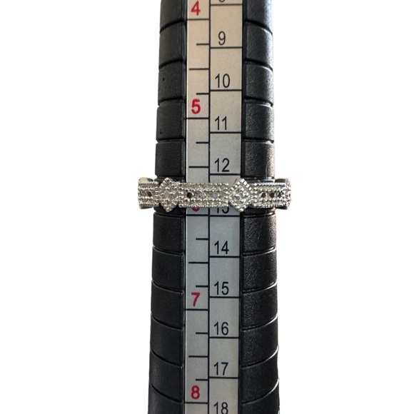 Genuine diamond and 925 silver dainty band ring size 6 - Picture 11 of 15